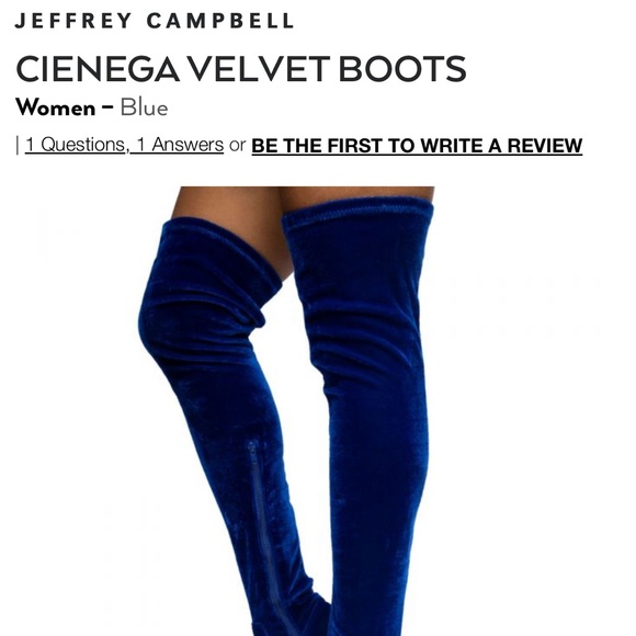 JEFFREY CAMPBELL CIENEGA BLUE THIGH HIGH BOOTS NWT SIZE 8 - Picture 2 of 4